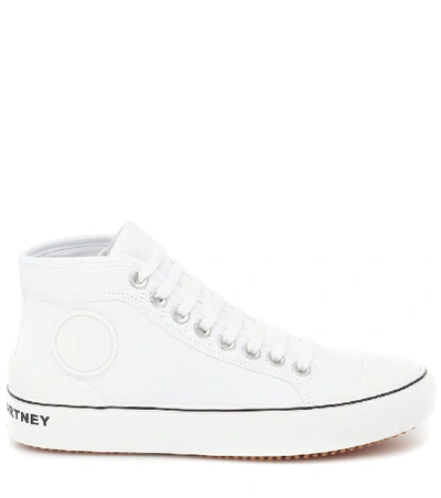 Shop Stella Mccartney Canvas High-top Sneakers In White