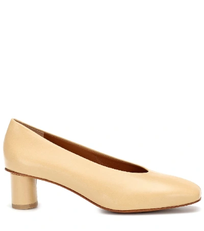 Shop Loq Camila Leather Pumps In Beige