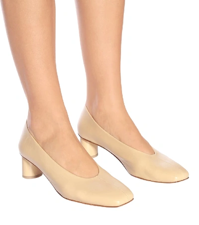 Shop Loq Camila Leather Pumps In Beige