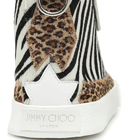 Shop Jimmy Choo Impala Hi/f Animal-print Sneakers In Multicoloured
