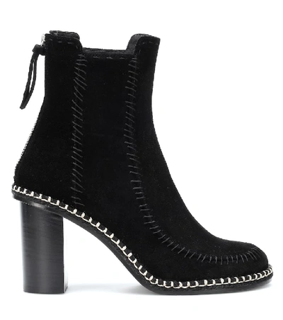 Shop Jw Anderson Scare Crow Suede Ankle Boots In Black