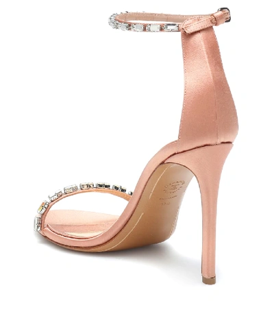 Shop Alexandre Vauthier Carla Embellished Satin Sandals In Pink