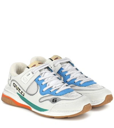 Shop Gucci Ultrapace Leather Sneakers In White