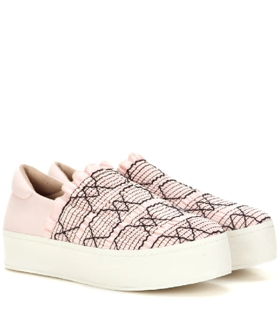 Shop Opening Ceremony Cici Smocked Platform Slip-on Sneakers In Pink