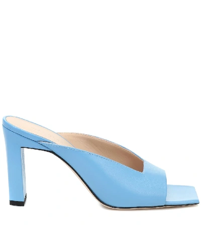 Shop Wandler Isa Leather Sandals In Blue