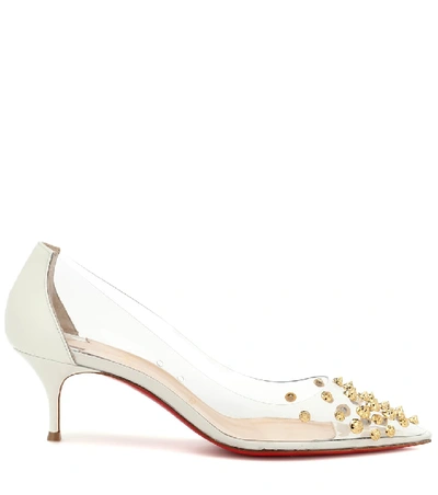 Shop Christian Louboutin Collaclou 55 Pvc And Leather Pumps In White