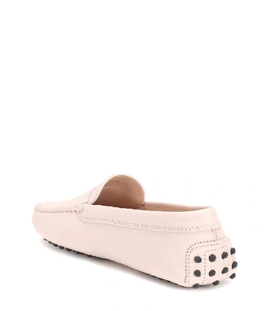 Shop Tod's Gommino Leather Loafers In Pink