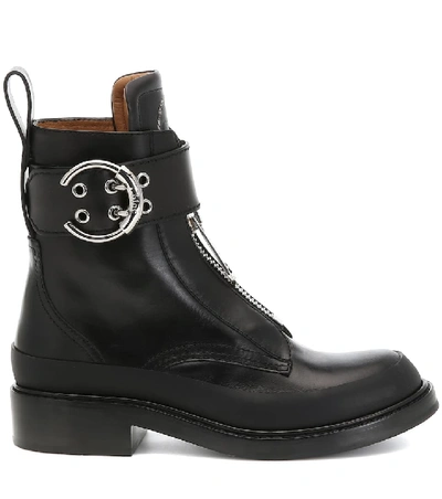 Shop Chloé Roy Leather Ankle Boots In Black