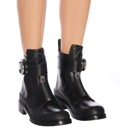 Shop Chloé Roy Leather Ankle Boots In Black