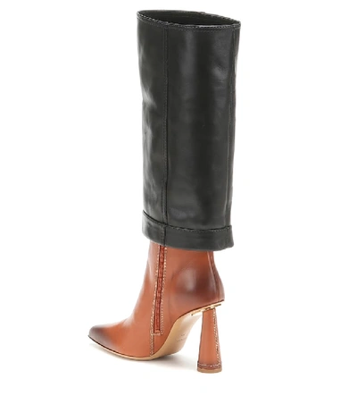 Shop Jacquemus Les Bottes Pantalon Leather Boots In Black