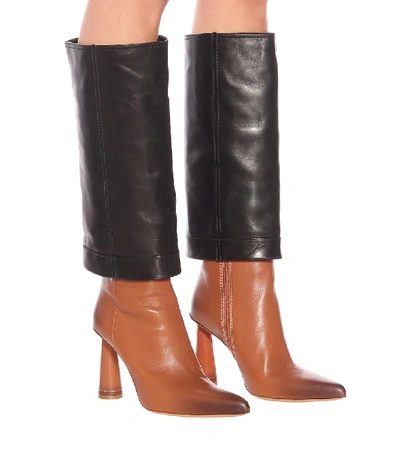 Shop Jacquemus Les Bottes Pantalon Leather Boots In Black