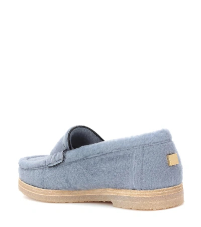 Shop Stuart Weitzman Bromley Shearling Loafers In Blue