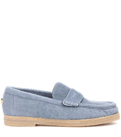 Shop Stuart Weitzman Bromley Shearling Loafers In Blue
