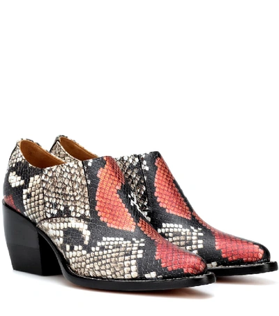 Shop Chloé Rylee Leather Ankle Boots In Multicoloured