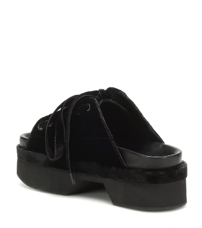 Shop Simone Rocha Velvet Sandals In Black