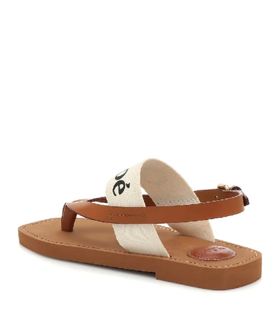 Shop Chloé Woody Leather Sandals In Brown