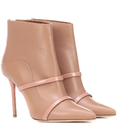 Shop Malone Souliers Madison 100 Leather Ankle Boots In Beige