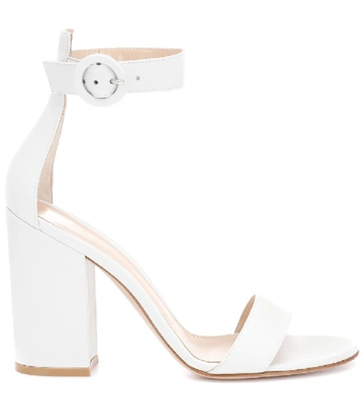 Shop Gianvito Rossi Versilia 100 Leather Sandals In White