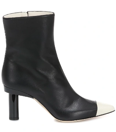 Shop Tibi Grant Leather Ankle Boots In Black