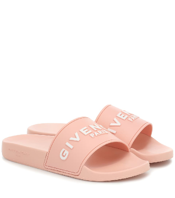 Givenchy Logo-embossed Rubber Slides In 