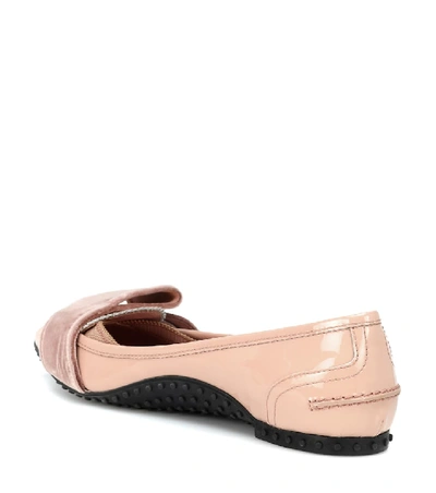 Shop Tod's X Alessandro Dell'acqua Patent-leather Ballet Flats In Pink