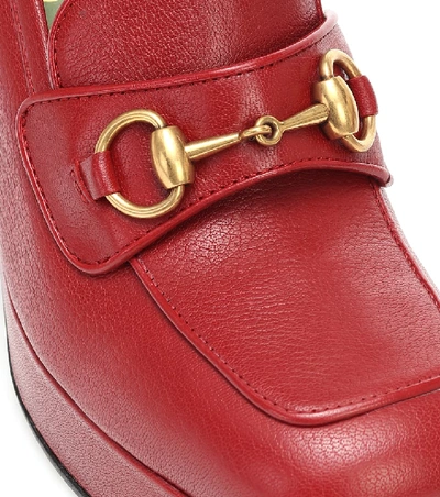 Shop Gucci Horsebit Leather Loafer Pumps In Red