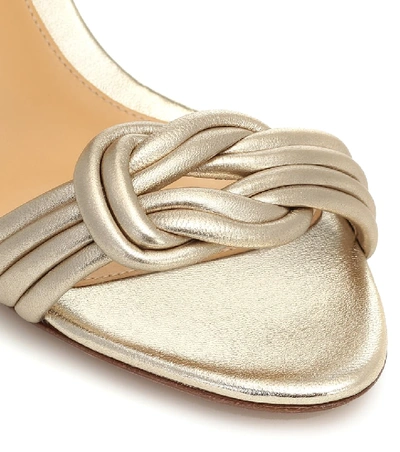 Shop Alexandre Birman Vicky 75 Metallic Leather Sandals In Gold