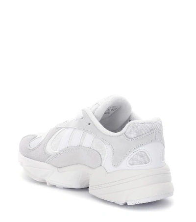 Shop Adidas Originals Yung-1 Suede Sneakers In White