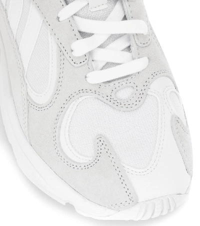 Shop Adidas Originals Yung-1 Suede Sneakers In White