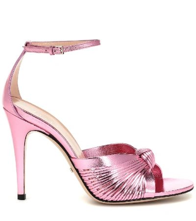 Shop Gucci Leather Sandals In Pink