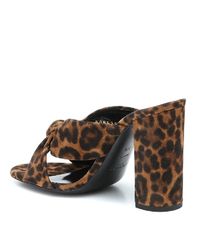 Shop Saint Laurent Loulou 100 Leopard-print Suede Sandals In Brown