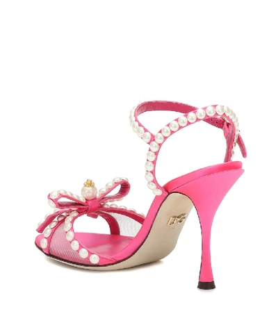 Shop Dolce & Gabbana Keira 85 Embellished Satin Sandals In Pink