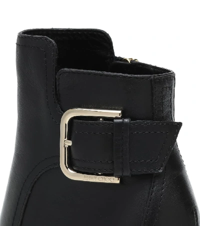 Shop Jimmy Choo Britney 115 Leather Ankle Boots In Black