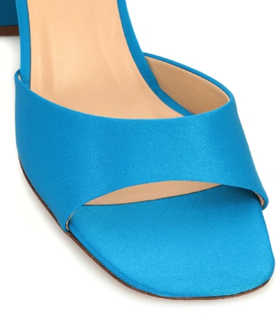 Shop By Far Juju Satin Sandals In Blue