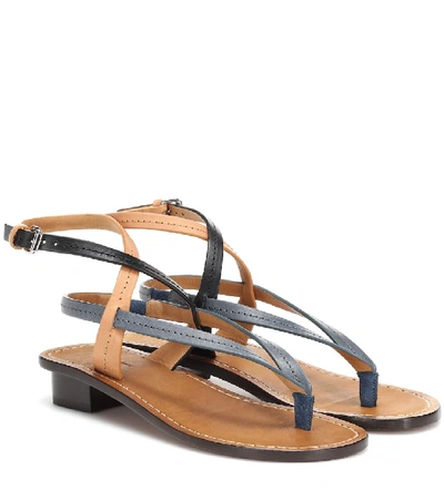 Shop Isabel Marant Jeony Leather Sandals In Neutrals