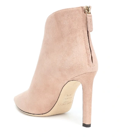 Shop Jimmy Choo Bowie 100 Suede Ankle Boots In Pink