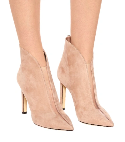Shop Jimmy Choo Bowie 100 Suede Ankle Boots In Pink