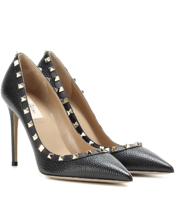 Valentino Garavani Rockstud Leather 100mm Pump, Black (nero) | ModeSens