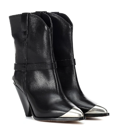 Shop Isabel Marant Lamsy Leather Boots In Black