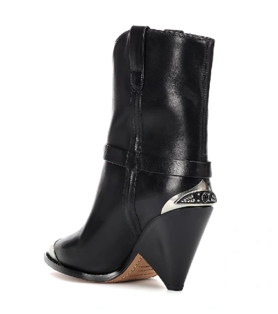 Shop Isabel Marant Lamsy Leather Boots In Black