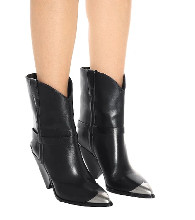 Shop Isabel Marant Lamsy Leather Boots In Black