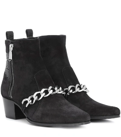 Shop Balmain Ella Suede Ankle Boots In Black