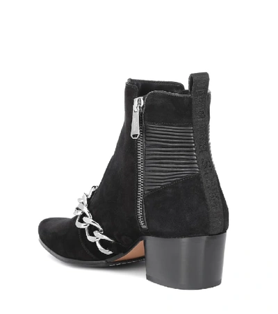Shop Balmain Ella Suede Ankle Boots In Black