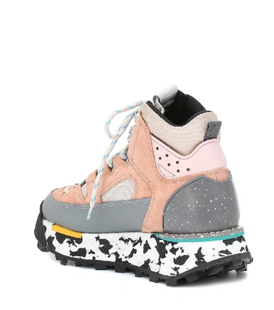 Acne Studios Bertrand Canvas And Suede Hiking Boots In Pink | ModeSens