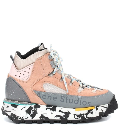 Shop Acne Studios Bertrand Paneled Suede Sneakers In Pink