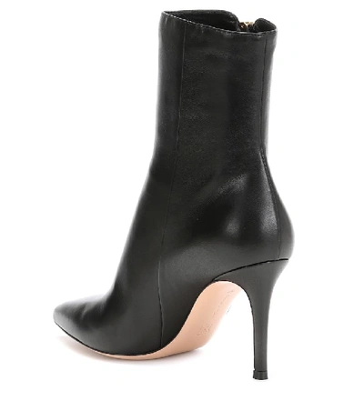 Shop Gianvito Rossi Leather Ankle Boots In Black