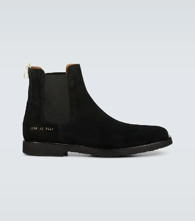 Shop Common Projects Suede Chelsea Boots In Black