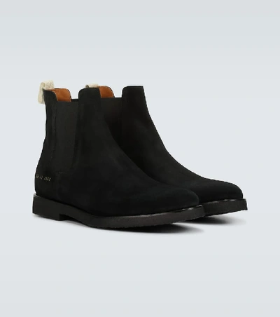 Shop Common Projects Suede Chelsea Boots In Black