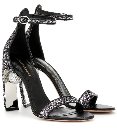 Shop Nicholas Kirkwood Meava Glitter Sandals In Metallic