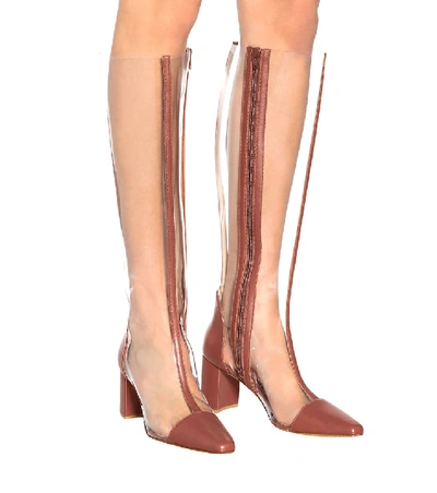 Shop Maryam Nassir Zadeh Jupiter Leather-trimmed Boots In Brown